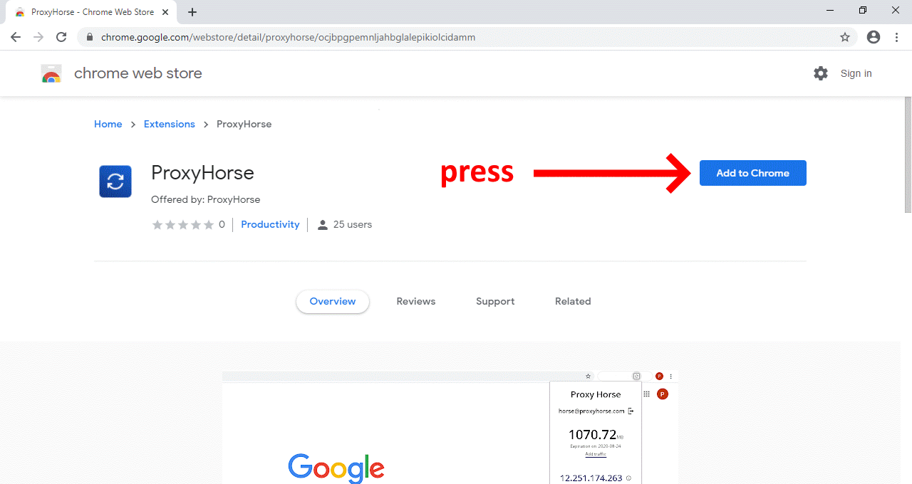 Click on Add to Chrome