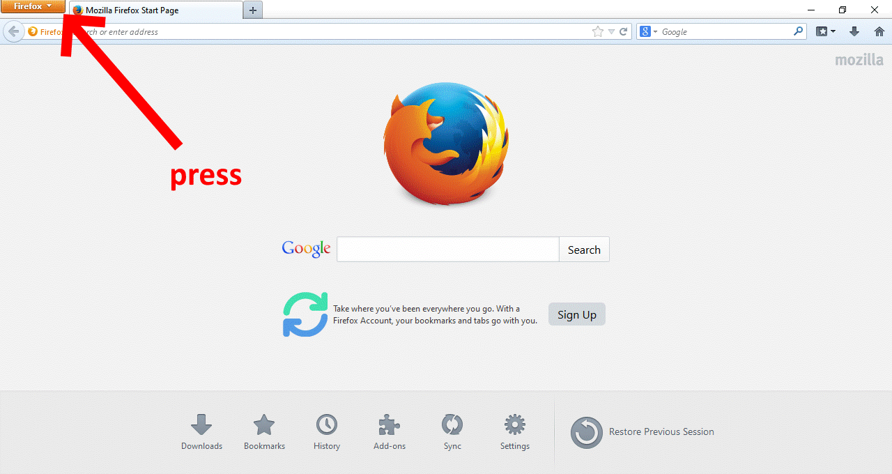 Click on Firefox
